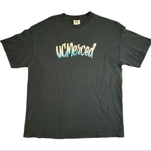 Vintage UC Merced Bobcats TLC Sportswear Navy Blue T-shirt Size-XL